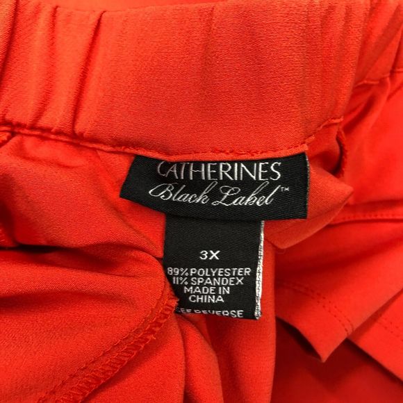 Catherines Black Label Women Skirt Plus Size 3X Flare Midi Red B242 -14 - Picture 8 of 16